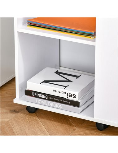 HOMCOM Filing Cabinet/Printer Stand with Open Storage Shelves, for Home or Office Use, Including an Easy Drawer, White