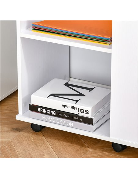 HOMCOM Filing Cabinet/Printer Stand with Open Storage Shelves, for Home or Office Use, Including an Easy Drawer, White - pic 20571 | FastDaddyshop