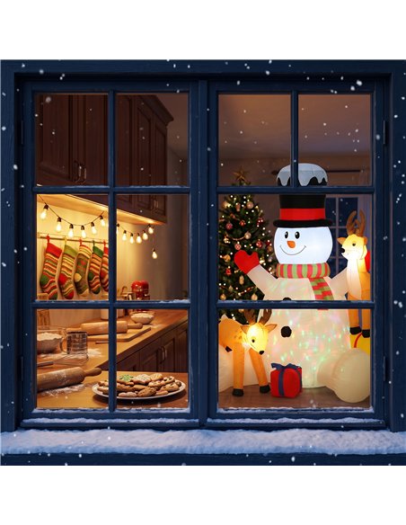 Outsunny 7ft Giant Christmas Inflatable Snowman with 2 Reindeer, Outdoor Blow Up Christmas Decoration with LEDs, Bag - pic 205712 | FastDaddyshop