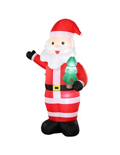 Outsunny Inflatable Christmas Decoration, 8FT Christmas Inflatable Santa with Bright LED Light, Red