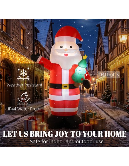 Outsunny Inflatable Christmas Decoration, 8FT Christmas Inflatable Santa with Bright LED Light, Red - pic 205716 | FastDaddyshop