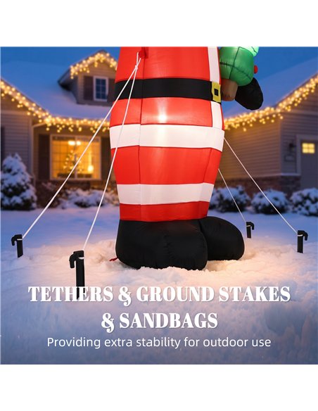 Outsunny Inflatable Christmas Decoration, 8FT Christmas Inflatable Santa with Bright LED Light, Red - pic 205718 | FastDaddyshop