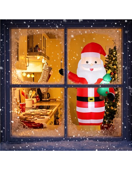 Outsunny Inflatable Christmas Decoration, 8FT Christmas Inflatable Santa with Bright LED Light, Red - pic 205721 | FastDaddyshop