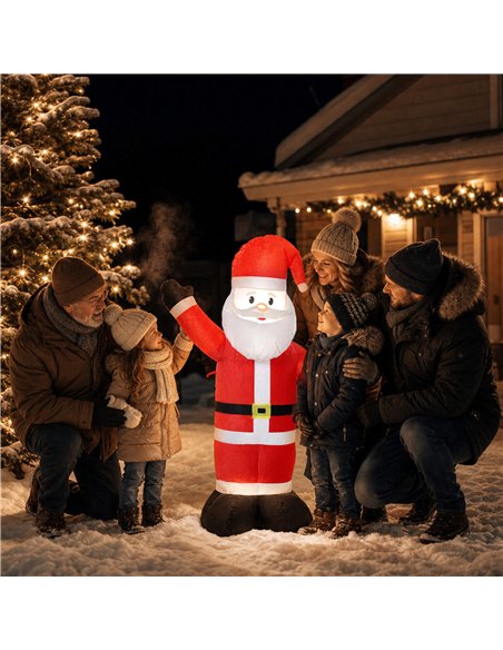 Outsunny 5ft Christmas Inflatable Velvet Look Santa Claus with Welcoming Gesture - pic 205723 | FastDaddyshop