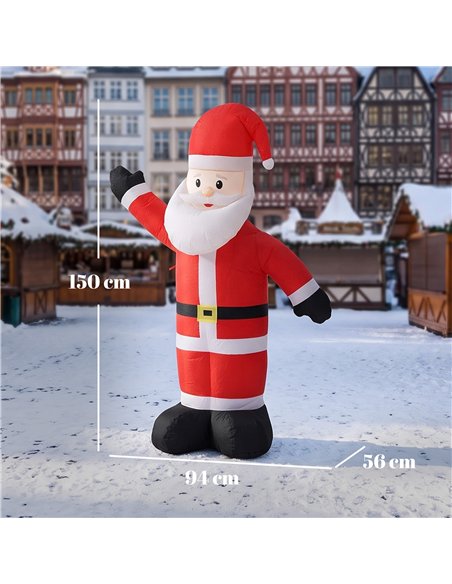 Outsunny 5ft Christmas Inflatable Velvet Look Santa Claus with Welcoming Gesture - pic 205724 | FastDaddyshop