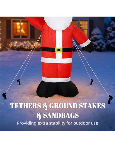 Outsunny 5ft Christmas Inflatable Velvet Look Santa Claus with Welcoming Gesture