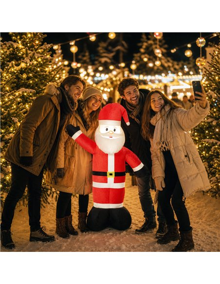 Outsunny 5ft Christmas Inflatable Velvet Look Santa Claus with Welcoming Gesture - pic 205729 | FastDaddyshop