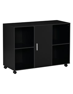 Vinsetto Mobile Office File Cabinet, Printer Stand Unit with Wheels, Black