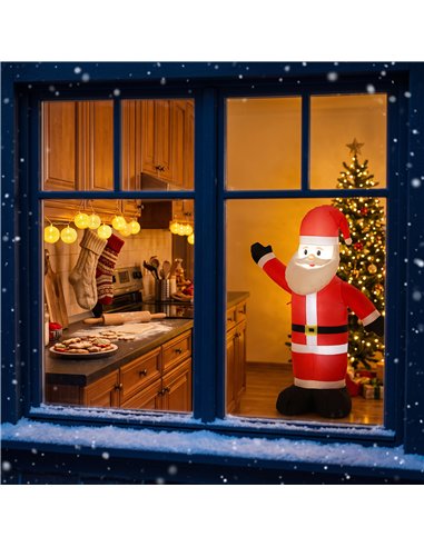 Outsunny 5ft Christmas Inflatable Velvet Look Santa Claus with Welcoming Gesture