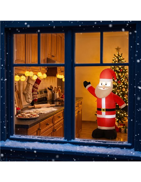 Outsunny 5ft Christmas Inflatable Velvet Look Santa Claus with Welcoming Gesture - pic 205730 | FastDaddyshop
