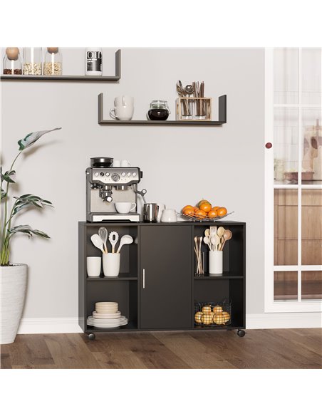 Vinsetto Mobile Office File Cabinet, Printer Stand Unit with Wheels, Black - pic 20574 | FastDaddyshop