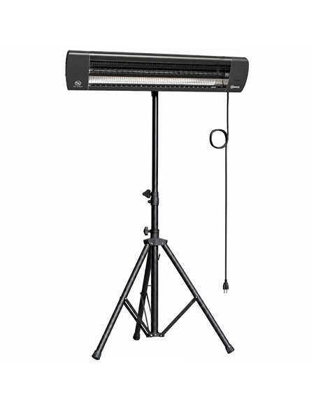 Outsunny 2500 W Electric Infrared Patio Heater, IP65 Outdoor Garden Heater with Tripod, 3 Heat Settings, 24H Timer, Black - pic 205758 | FastDaddyshop