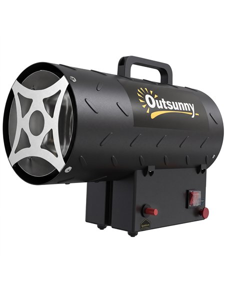 Outsunny 15 kW/51000 BTU Industrial Propane Space Heater, Portable Forced Air Gas Fan Patio Heater w/ Overheat Protection, Black - pic 205767 | FastDaddyshop