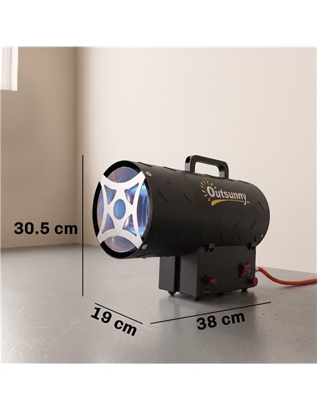 Outsunny 15 kW/51000 BTU Industrial Propane Space Heater, Portable Forced Air Gas Fan Patio Heater w/ Overheat Protection, Black - pic 205769 | FastDaddyshop
