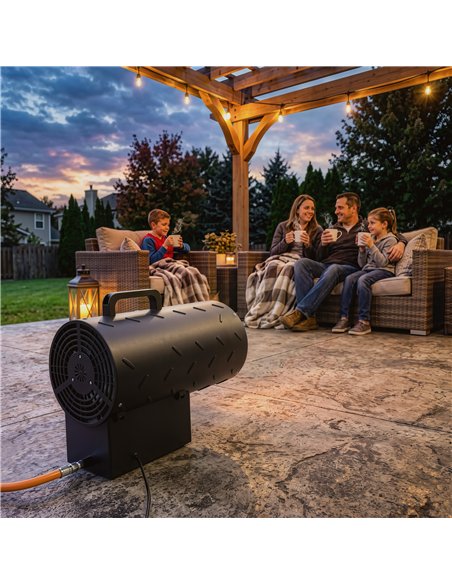 Outsunny 15 kW/51000 BTU Industrial Propane Space Heater, Portable Forced Air Gas Fan Patio Heater w/ Overheat Protection, Black - pic 205774 | FastDaddyshop
