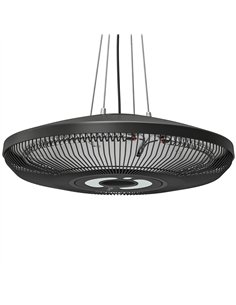Outsunny Hanging Electric Patio Heater with LED Light, 1000/2000 W IP65 Outdoor Infrared Heater with Touch/Remote Control, Black