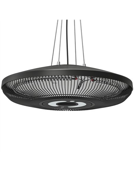 Outsunny Hanging Electric Patio Heater with LED Light, 1000/2000 W IP65 Outdoor Infrared Heater with Touch/Remote Control, Black - pic 205776 | FastDaddyshop