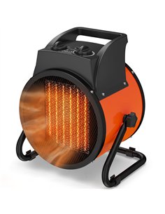 Outsunny Industrial Fan Heater 5000W with Tilting, Electric Ceramic Space Heater with Adjustable Thermostat, Handle