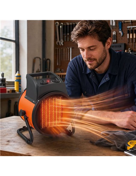 Outsunny Industrial Fan Heater 5000W with Tilting, Electric Ceramic Space Heater with Adjustable Thermostat, Handle - pic 205786 | FastDaddyshop