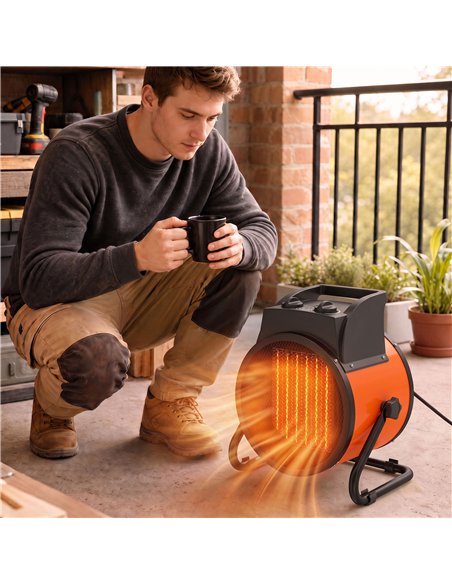 Outsunny Industrial Fan Heater 5000W with Tilting, Electric Ceramic Space Heater with Adjustable Thermostat, Handle - pic 205793 | FastDaddyshop