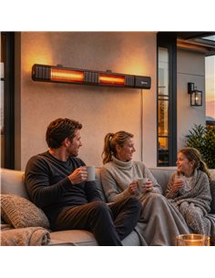 Outsunny 3000 W Electric Infrared Patio Heater, Wall Mounted IP65 Garden Heater with 9 Heat Settings, 24 H Timer, Black 2