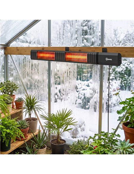 Outsunny 3000 W Electric Infrared Patio Heater, Wall Mounted IP65 Garden Heater with 9 Heat Settings, 24 H Timer, Black - pic 205802 | FastDaddyshop