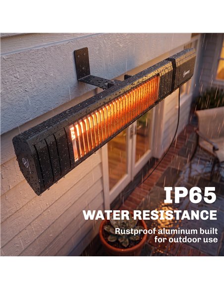 Outsunny 2000 W Electric Infrared Patio Heater, IP65 Outdoor Garden Heater with APP/Touch/Remote Control, 9 Heat Settings, Black - pic 205809 | FastDaddyshop