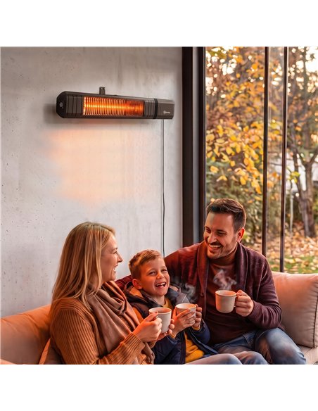 Outsunny 2000 W Electric Infrared Patio Heater, IP65 Outdoor Garden Heater with APP/Touch/Remote Control, 9 Heat Settings, Black - pic 205810 | FastDaddyshop