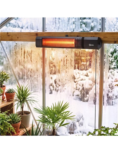 Outsunny 2000 W Electric Infrared Patio Heater, IP65 Outdoor Garden Heater with APP/Touch/Remote Control, 9 Heat Settings, Black - pic 205811 | FastDaddyshop