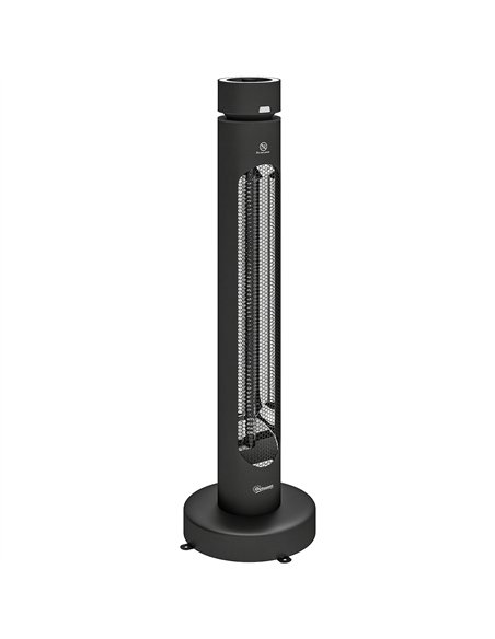 Outsunny 2000 W Electric Infrared Patio Heater, Free Standing Oscillating Outdoor Garden Heater with Knob/Remote Control, Black - pic 205812 | FastDaddyshop