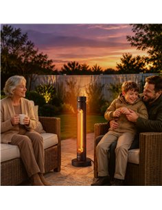 Outsunny 2000 W Electric Infrared Patio Heater, Free Standing Oscillating Outdoor Garden Heater with Knob/Remote Control, Black 2