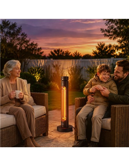 Outsunny 2000 W Electric Infrared Patio Heater, Free Standing Oscillating Outdoor Garden Heater with Knob/Remote Control, Black - pic 205813 | FastDaddyshop