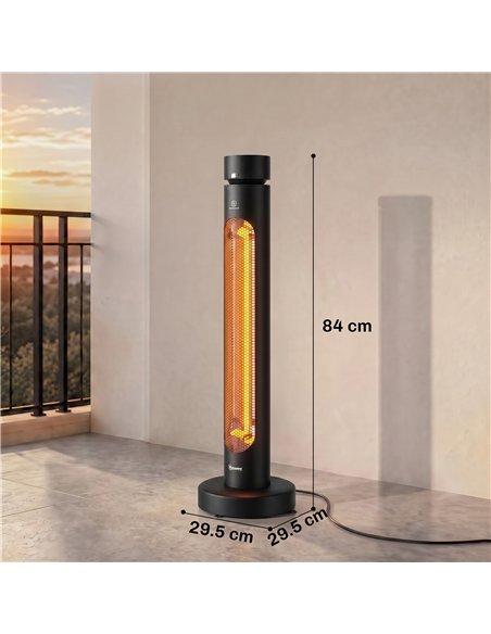 Outsunny 2000 W Electric Infrared Patio Heater, Free Standing Oscillating Outdoor Garden Heater with Knob/Remote Control, Black - pic 205814 | FastDaddyshop