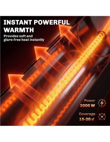 Outsunny 2000 W Electric Infrared Patio Heater, Free Standing Oscillating Outdoor Garden Heater with Knob/Remote Control, Black