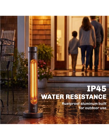 Outsunny 2000 W Electric Infrared Patio Heater, Free Standing Oscillating Outdoor Garden Heater with Knob/Remote Control, Black