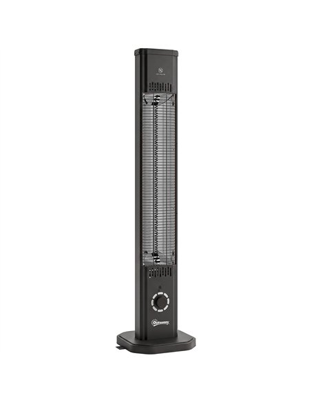 Outsunny 2000 W Electric Infrared Patio Heater with Cover, Free Standing/Wall Mounted IP65 Outdoor Garden Heater, Black - pic 205821 | FastDaddyshop