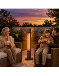 Outsunny 2000 W Electric Infrared Patio Heater with Cover, Free Standing/Wall Mounted IP65 Outdoor Garden Heater, Black 2