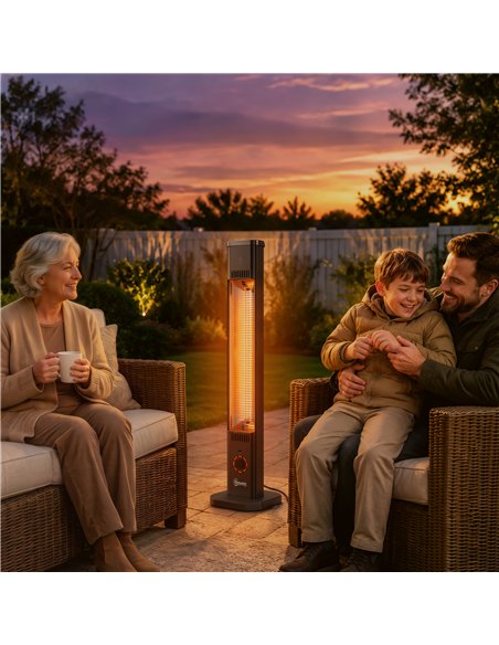 Outsunny 2000 W Electric Infrared Patio Heater with Cover, Free Standing/Wall Mounted IP65 Outdoor Garden Heater, Black - pic 205822 | FastDaddyshop