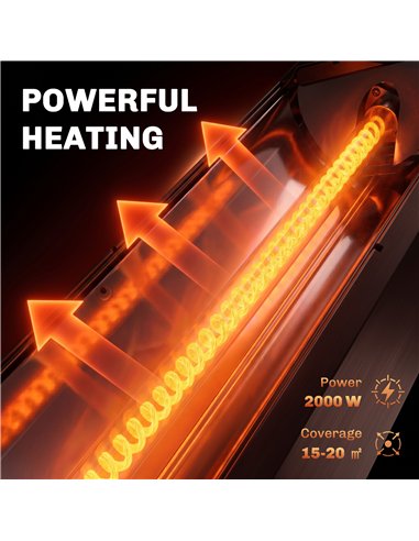 Outsunny 2000 W Electric Infrared Patio Heater with Cover, Free Standing/Wall Mounted IP65 Outdoor Garden Heater, Black