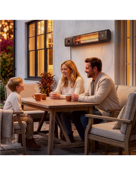 Outsunny 2000 W Electric Infrared Patio Heater with Cover, Free Standing/Wall Mounted IP65 Outdoor Garden Heater, Black - pic 205828 | FastDaddyshop