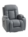 HOMCOM Massage Recliner Armchair, PU Leather Recliner Chair, Grey
