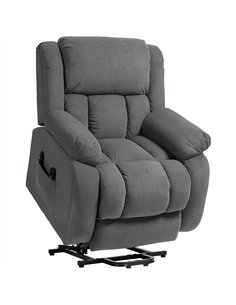 HOMCOM Recliner Armchair Lift Chair, Electric Recliner Chair with Vibration Massage and Heat, Wide Seat, USB Port, Grey