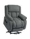 HOMCOM Recliner Armchair Lift Chair, Electric Recliner Chair with Vibration Massage and Heat, Wide Seat, USB Port, Grey