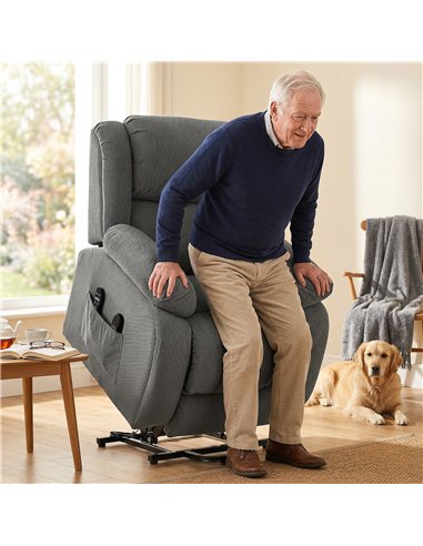 HOMCOM Recliner Armchair Lift Chair, Electric Recliner Chair with Vibration Massage and Heat, Wide Seat, USB Port, Grey