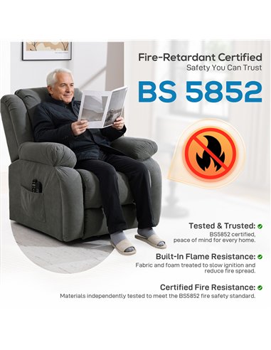 HOMCOM Recliner Armchair Lift Chair, Electric Recliner Chair with Vibration Massage and Heat, Wide Seat, USB Port, Grey