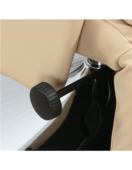 HOMCOM Adjustable Swivel Recliner, Manual Recliner Chair with Footrest, Padded Arms, PU Leather Upholstery, Beige - pic 205901 | FastDaddyshop