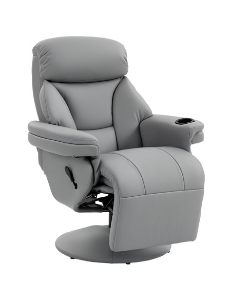HOMCOM Upholstered Reclining Armchair, Manual Recliner Chair with Footrest and Adjustable Backrest, Grey - pic 205902 | FastDaddyshop