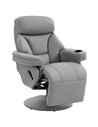 HOMCOM Upholstered Reclining Armchair, Manual Recliner Chair with Footrest and Adjustable Backrest, Grey