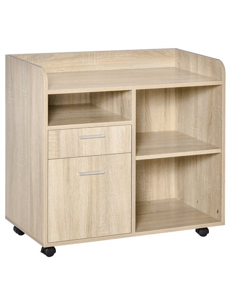 Vinsetto Filing Cabinet, Mobile Printer Cabinet with 2 Drawers, Open Storage Shelves, Oak - pic 20591 | FastDaddyshop