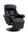 HOMCOM Upholstered Reclining Armchair, Manual Recliner Chair with Footrest and Adjustable Backrest, Black